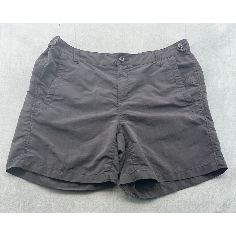 Eddie Bauer Sport Womens 14 Dark Gray Nylon Hiking Shorts Utility Cargo Light